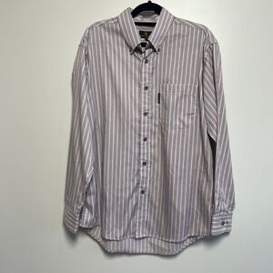 Sablina Valentino Men's Striped Button Down Shirt Long Sleeve Size L Vintage 90s